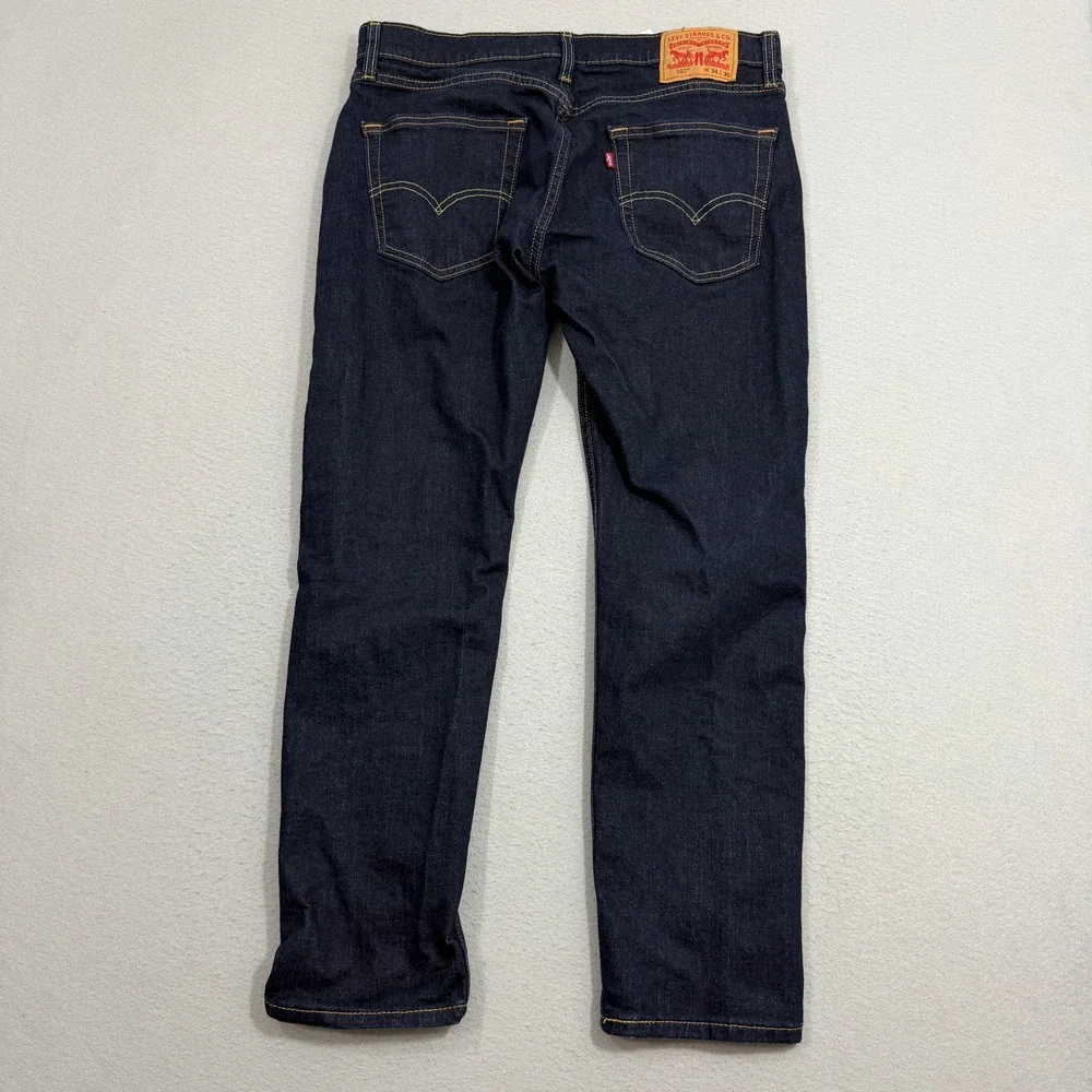 Levis 502 Regular Taper Jeans Men's 34x30 Blue Dark Wash Stretch Denim Western